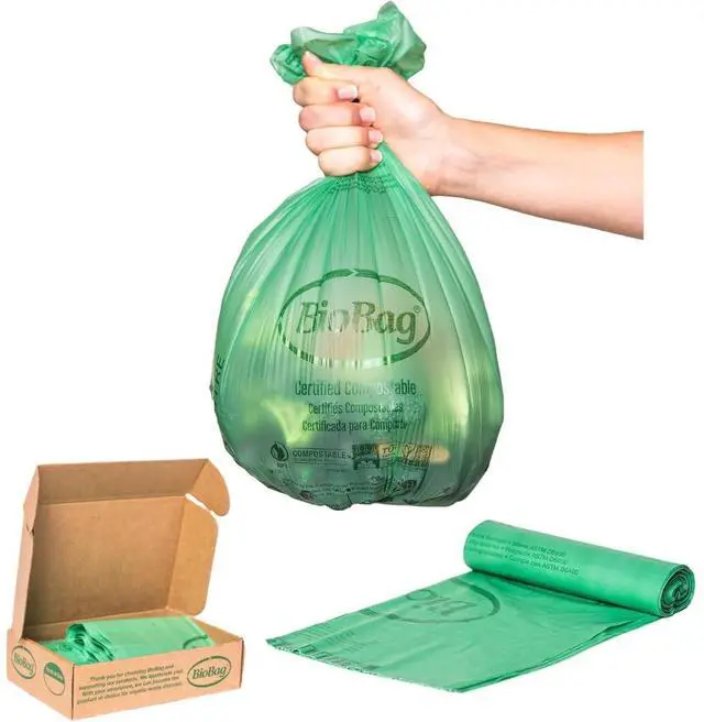 Main image of 3 Gallon Compostable Food Scrap Bags by BioBag, 100 Count, BPI Certified, Meets ASTM D6400 Standards, Made in USA, Kitchen Trash Bin Liners