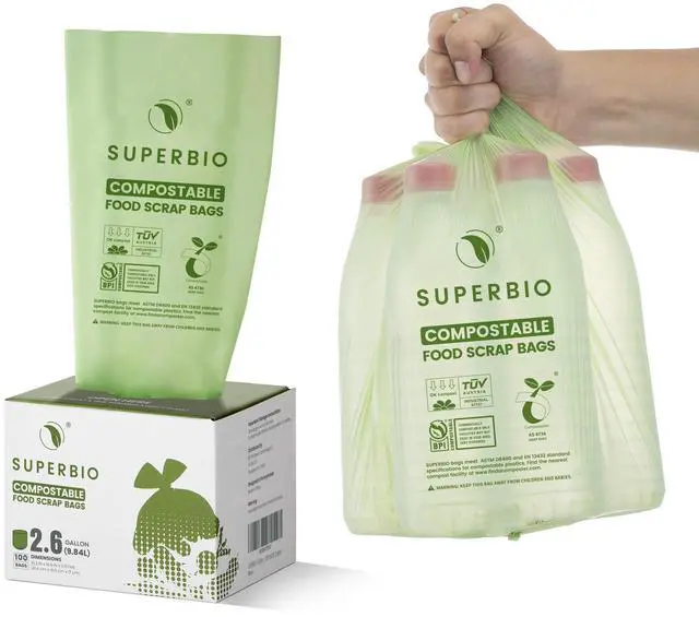 Main image of 2.6 Gallon Compostable Food Waste Bags, 100 Count, 1 Pack