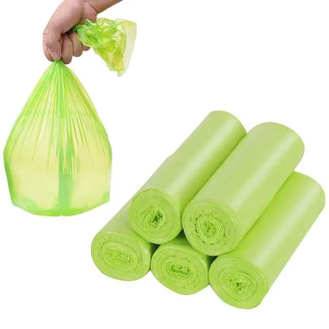 Alt view image 4 of 7 - Trash Bags Biodegradable,4-6 Gallon Trash bags Recycling & Degradable Garbage Bags Compostable Bags Strong Rubbish Bags Wastebasket Liners Bags for Kitchen Bathroom Office Car(100 Counts,Green)