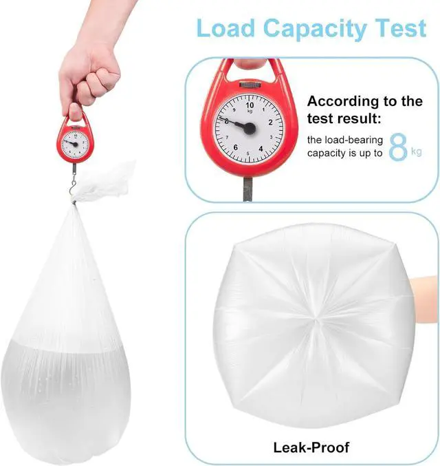 Alt view image 6 of 6 - 4 Gallon Biodegradable-Trash-Bag Small-Garbage-Bags For Bathroom - White Compostable 200 Count Unscented Kitchen Can Liners Office Waste Basket 15L Tiny Recyclable Acqkunlo