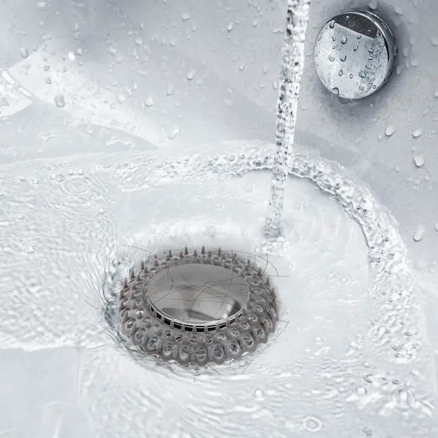 Alt view image 5 of 6 - Vanity Sink Drain Saver, Catches Hair, Prevents Clogs, 12 Pack