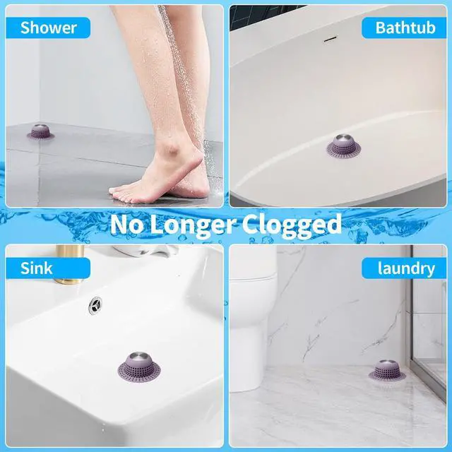Alt view image 2 of 6 - Shower Drain Hair Catcher Bathtub Drain Cover Sink Drain Protector