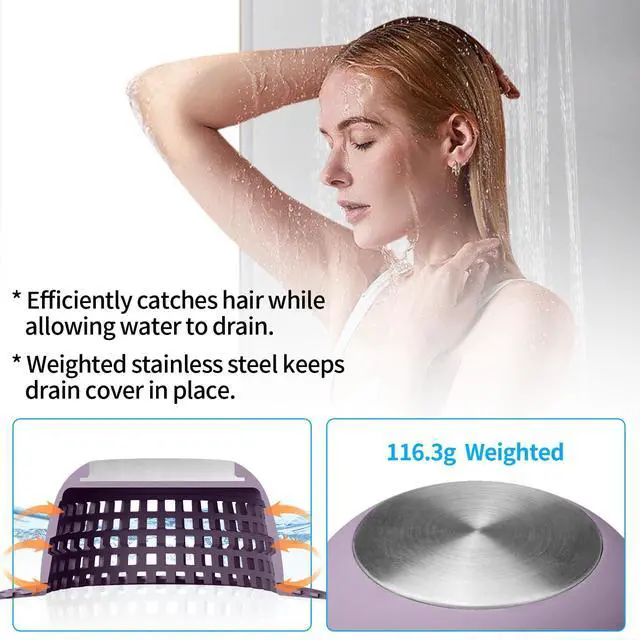 Alt view image 5 of 6 - Shower Drain Hair Catcher Bathtub Drain Cover Sink Drain Protector