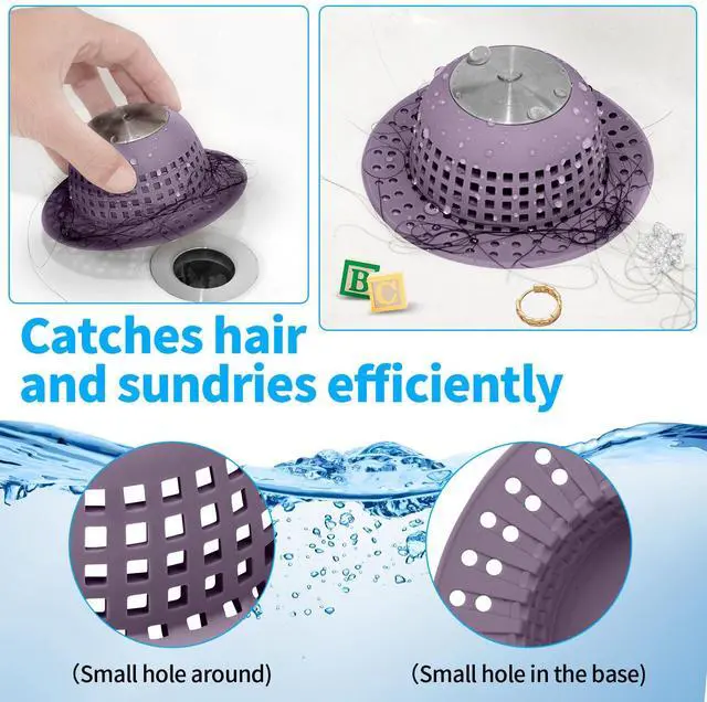 Alt view image 6 of 6 - Shower Drain Hair Catcher Bathtub Drain Cover Sink Drain Protector