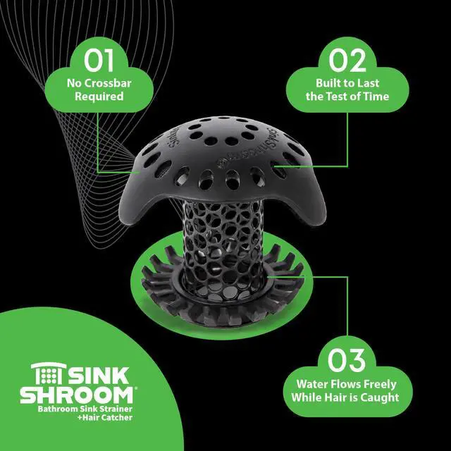 Alt view image 6 of 7 - Ultra Bathroom Sink Drain Protector, Stainless Steel, Matte Black, Hair Catcher with Multiple Drain Adapters