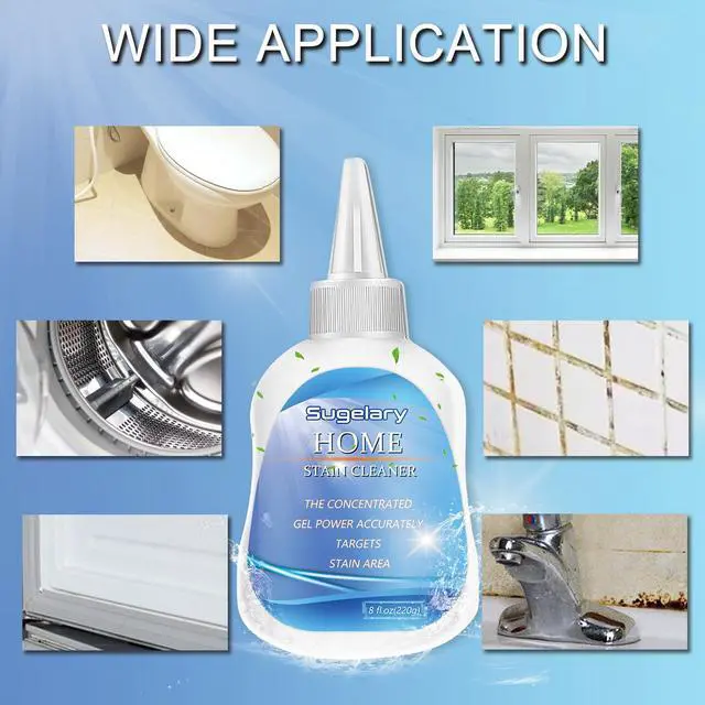 Alt view image 3 of 6 - Mold Stain Cleaning Gel, 8 fl oz All Purpose Home Stain Cleaner for Washing Machine Gasket, Grout, Caulk, Shower, Sink, and Bathroom Surfaces