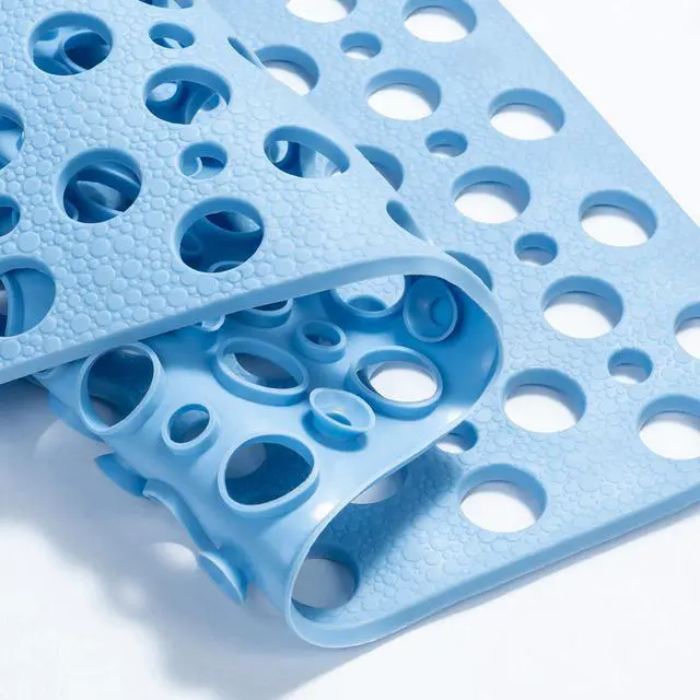Main image of Bathtub Mat Non Slip, Soft TPE Bath Mat for Tub, Efficient Drainage Bathroom Shower Mat with Suction Cups, Bath Tub Mat, Easy to Clean, 28 x 15 Inch, Blue