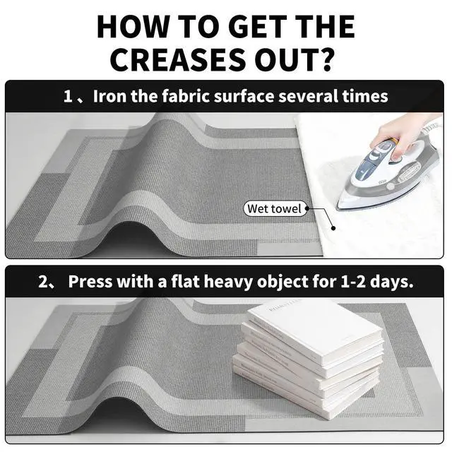 Alt view image 6 of 7 - Non Slip Bath Mat Thin Bathroom Rugs Fit Under Door Grey 16"x 24"