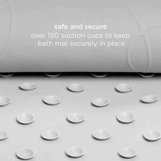 Alt view image 5 of 7 - Cushioned Non-Slip Bath Mat for Baby, Powerful Suction Cups, Baby Bathtub Time Essentials, Gray