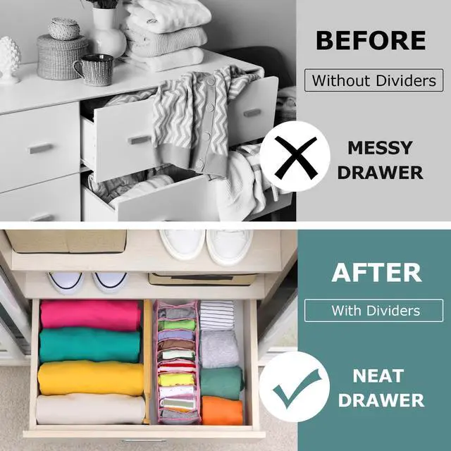 Alt view image 2 of 7 - Kitchen Drawer Dividers 4 Pack Adjustable Bamboo Drawer Organizer