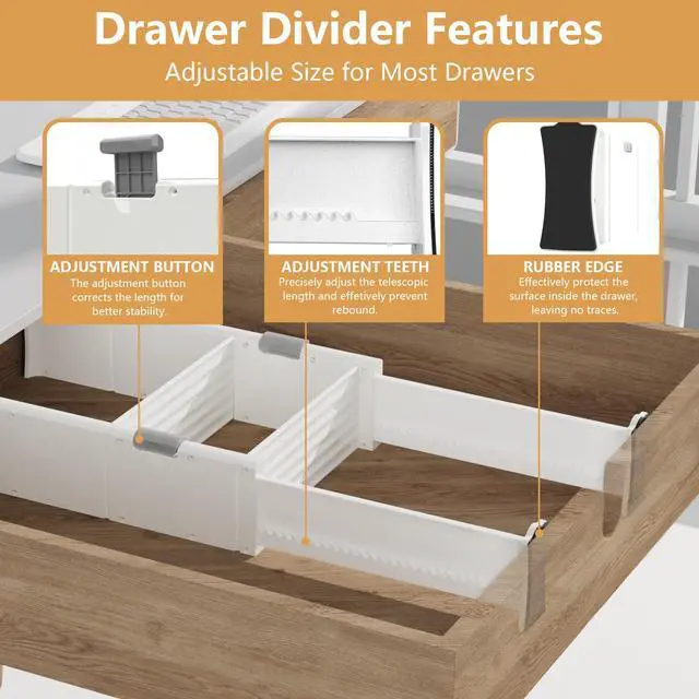 Alt view image 3 of 7 - Upgrade Adjustable Drawer Divider Organizer(2.8 * 11.7-18.5")
