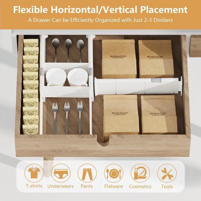 Alt view image 7 of 7 - Upgrade Adjustable Drawer Divider Organizer(2.8 * 11.7-18.5")