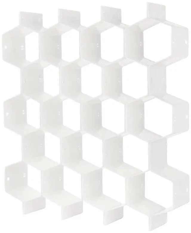 Main image of Drawer Divider Organizer Adjustable DIY Grid Honeycomb Drawer Divider for Underwear Belt Scarf Socks White