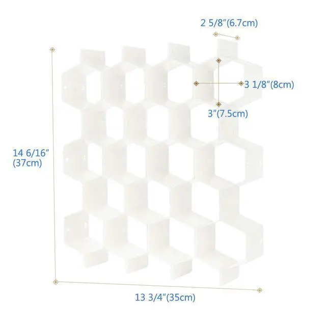 Alt view image 6 of 6 - Drawer Divider Organizer Adjustable DIY Grid Honeycomb Drawer Divider for Underwear Belt Scarf Socks White