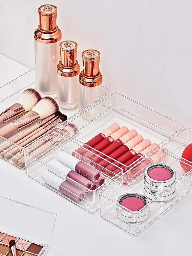 Alt view image 3 of 7 - 13 PCS Drawer Organizer 5-Size Desk Makeup Drawer Organizer Clear