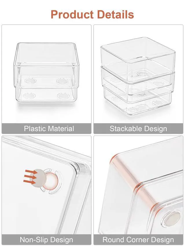 Alt view image 5 of 7 - 13 PCS Drawer Organizer 5-Size Desk Makeup Drawer Organizer Clear