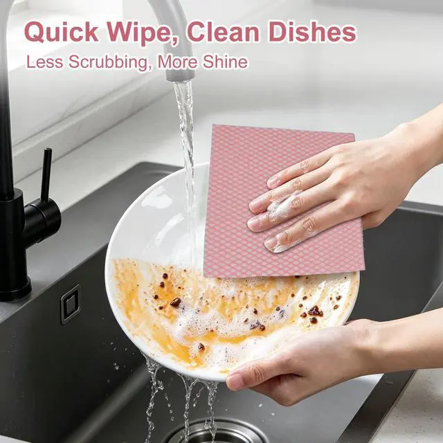 Alt view image 7 of 7 - 15 Pcs Disposable Dish Cloths, Kitchen Cleaning Cloths, Blue, 13.8x15.7 in