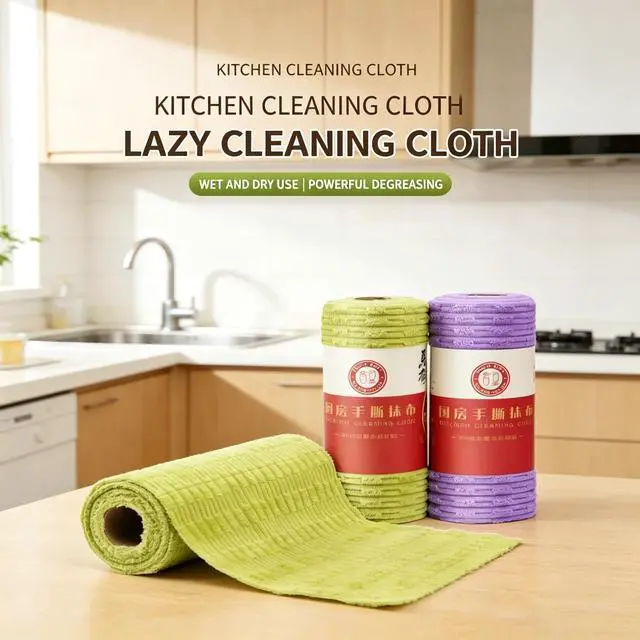 Alt view image 5 of 6 - Disposable Kitchen Cleaning Cloths, Thick Dish Cloths, Super Absorbent Lint-Free Streak-Free Dish Rags, Oil-Resistant Reusable Kitchen Towels for Dishes Counters Sinks (Green, 20 Count (Pack of 1))