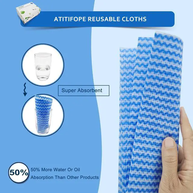 Alt view image 3 of 5 - Reusable Cleaning Cloths,50 Count,Thickened Heavy Duty Wipes