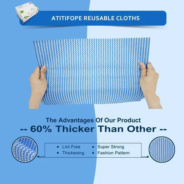 Alt view image 2 of 5 - Reusable Cleaning Cloths,50 Count,Thickened Heavy Duty Wipes
