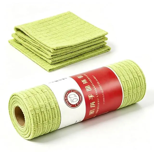 Main image of Disposable Kitchen Cleaning Cloths, Thick Dish Cloths, Super Absorbent Lint-Free Streak-Free Dish Rags, Oil-Resistant Reusable Kitchen Towels for Dishes Counters Sinks (Green, 20 Count (Pack of 1))