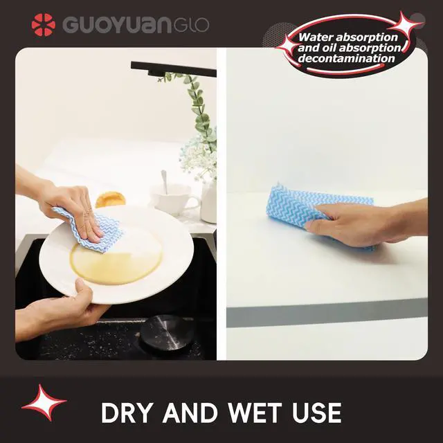 Alt view image 6 of 7 - Disposable Dish Cloths Disposable Cleaning Towels Heavy Duty Reusable Cleaning Cloths Dish Rags for Kitchen,11.8 x 21 inches - 50 Counts/Pack,Blue