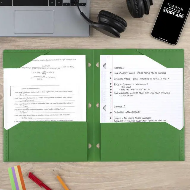Alt view image 4 of 7 - 2-Pocket Plastic Folder with Stay-Put Tabs, Fits 3-Ring Binder, Holds 8.5" x 11" Paper, Assorted Colors, 4 Pack (333420A)