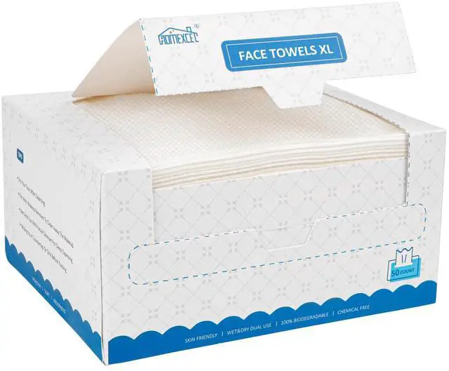 Main image of Face Towels, XL Disposable Face Towelette Ultra Soft & Absorbent
