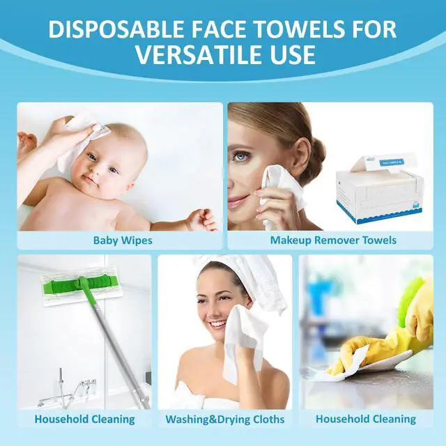 Alt view image 4 of 7 - Face Towels, XL Disposable Face Towelette Ultra Soft & Absorbent
