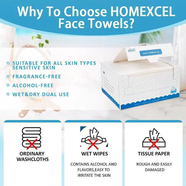 Alt view image 7 of 7 - Face Towels, XL Disposable Face Towelette Ultra Soft & Absorbent