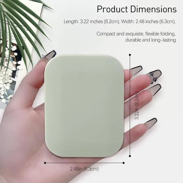 Alt view image 7 of 7 - Folding Compact Pocket Mirror and Comb Set, Creative Kawaii Customized Portable Makeup Mirror, Ideal for Kids and Travel, Pink+green+yellow, J5051