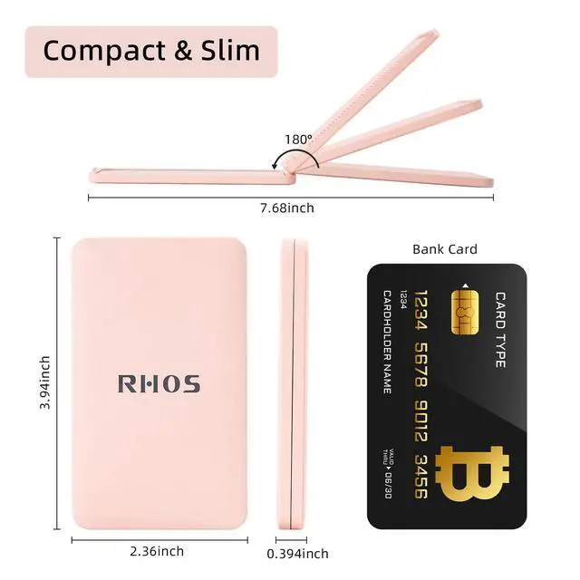 Alt view image 2 of 7 - Folding Mirror with Comb, Pocket Makeup Mirror for Women and Kid Girls