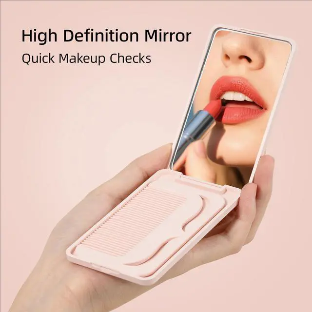 Alt view image 5 of 7 - Folding Mirror with Comb, Pocket Makeup Mirror for Women and Kid Girls
