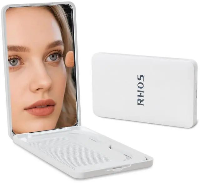 Main image of Folding Mirror with Comb, Pocket Makeup Mirror for Women and Kid Girls