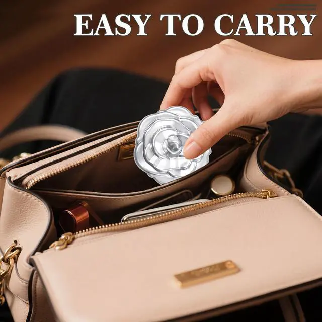 Alt view image 6 of 7 - 6 Pcs Rose Travel Brush for Women Mini Compact Purse Hair Brush with Mirror Wedding Bridal Bachelorette Favor Portable Pocket Mirror Folding Comb for Hairstyle Birthday Gift(Silver)