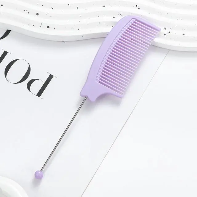Alt view image 7 of 7 - 5 Pack Beadable Combs DIY with 5 Pack Beadable Handheld Mirrors Heart Round Square Set Wide Tooth for Portable Cute Travel Makeup Mirror, Colorful (5 Colors-Round Mirrors, 10 Packs)