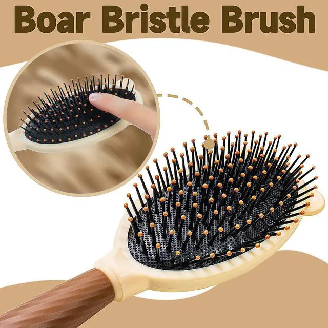 Alt view image 3 of 7 - 1 Set 5 Pcs Hair Brush and Comb Set for Girls, Mirror Comb Set for Girl, Hair Comb Set,Brush Set, Girl Hair Comb, Girl Mirror Set, Brush Set for Girls Sisters, A Portable Pocket Hair Brush with Mirror