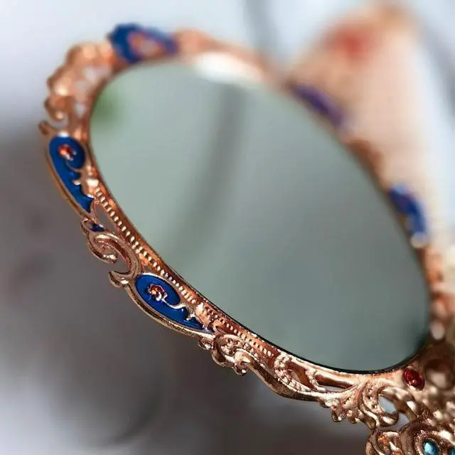 Alt view image 5 of 7 - Handheld Mirror Set, Vintage Makeup Mirror and Comb Antique Princess Castle Vanity Mirror Cosmetic Decorative Embossed Hair Brush Gift for Women Girls (Flower)