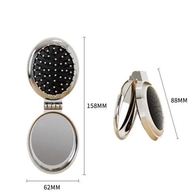 Alt view image 2 of 5 - Small Makeup Mirror with Folding Comb, Portable Mirror, Suitable for Women and Girls, Perfect for Handbags, Portable Bags, Touch-ups, Daily use, and Travel Essentials (Pink Bow)