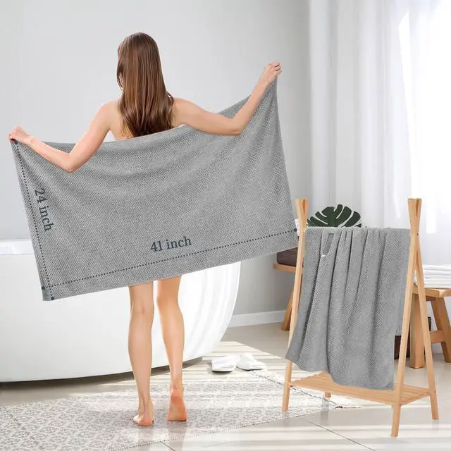 Alt view image 5 of 7 - 2 Pack Microfiber Hair Towel 41 x 24 inch Soft, Absorbent, Fast Dry