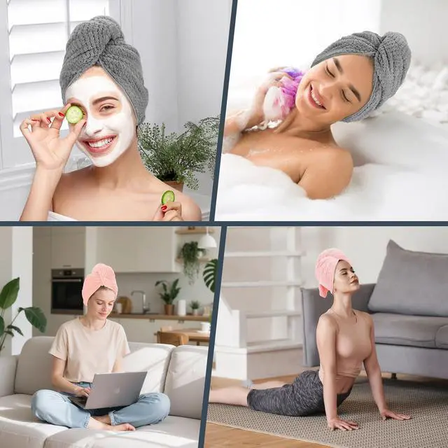 Alt view image 6 of 7 - 2 Pack Microfiber Hair Towel 41 x 24 inch Soft, Absorbent, Fast Dry