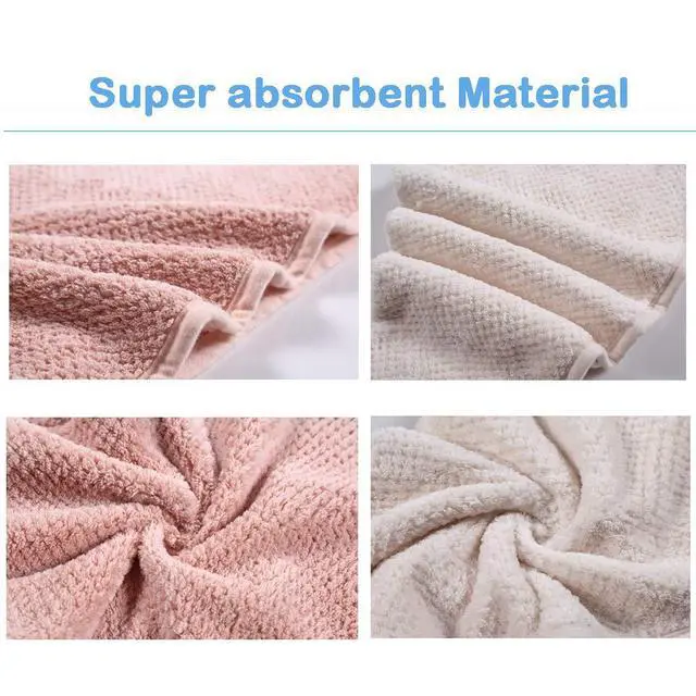 Alt view image 4 of 7 - 2 Pack Microfiber Hair Towel Wrap,Quick Dry,Anti-frizz(Pink&Beige)