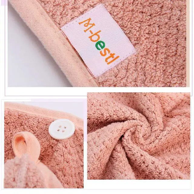 Alt view image 5 of 7 - 2 Pack Microfiber Hair Towel Wrap,Quick Dry,Anti-frizz(Pink&Beige)