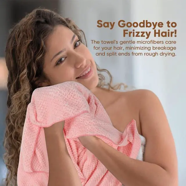 Alt view image 3 of 7 - 5PK Microfiber Hair Towels, 40x20 in, Fast Drying for Long Hairs