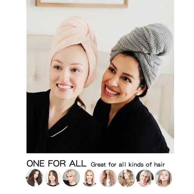 Alt view image 5 of 7 - 2-Pack Large Microfiber Hair Towel Wraps for Women, 27 × 39 in
