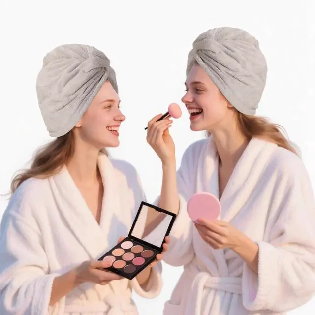 Alt view image 4 of 7 - Microfiber Hair Drying Towel Wrap,Hair Turbans Towel for Wet Hair