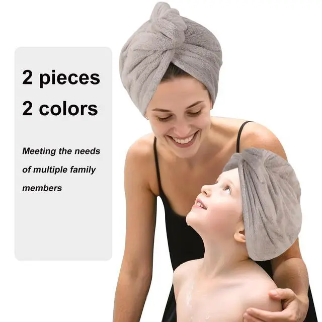 Alt view image 6 of 7 - Microfiber Hair Drying Towel Wrap,Hair Turbans Towel for Wet Hair