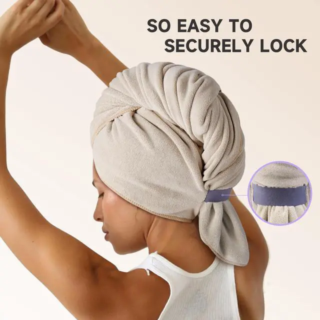 Alt view image 2 of 7 - Microfiber Hair Towel, 41" x 22" Super Absorbent, Soft Anti-Frizz
