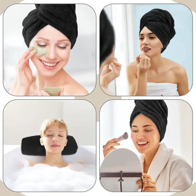 Alt view image 4 of 7 - Microfiber Hair Towel 40 X 20 inch 2Pack Black