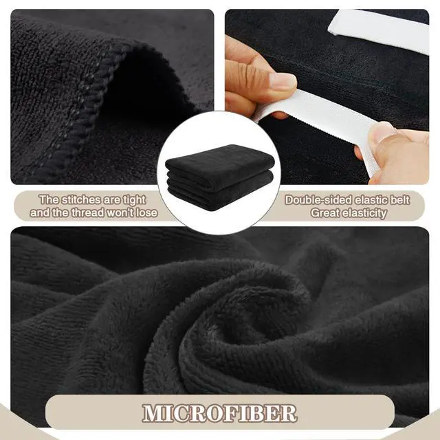 Alt view image 6 of 7 - Microfiber Hair Towel 40 X 20 inch 2Pack Black